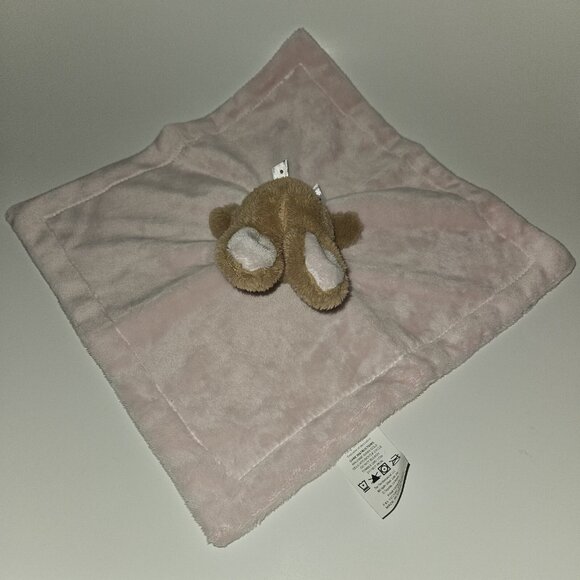 Pink Brown Bunny Rabbit Rattle Lovey Plush Baby Toy Soft Fleece Satin MTY Int'l - Picture 4 of 10